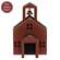 Distressed Wooden Primitive Schoolhouse Block, #39120