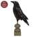 Distressed Carved Wooden Crow Pedestal - 17"H