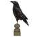 Distressed Carved Wooden Crow Pedestal - 17"H