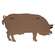 Distressed Carved Wooden Pig Hanger