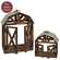 2 Set Wood and Metal Barn Shaped Lanterns