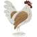 Distressed Metal Chicken - 9.75"H