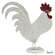 Distressed Metal Rooster - 12" H