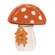 Distressed Chunky Wooden Mushroom w/Leaves Sitter 91181;