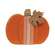Distressed Chunky Wooden Feed Sack Stripe Pumpkin w/Leaves Sitter, 3 Asstd. 91182;