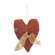 Stuffed Rustic Primitive Heart with Safety Pin Ornament - 4 Asstd.
