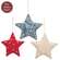 3 Set - Rustic Mixed Pattern Star Ornaments