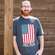 Land of the Free Distressed Flag T-Shirt, XXL - Heather Dark Gray L162XXL
