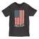 Land of the Free Distressed Flag T-Shirt - Heather Dark Gray L162