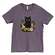 Floral Black Cat T-Shirt, Heather Purple, L201