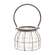 Glass Jar In Graywashed Metal Carrier, 6.75" Dia. x 5"H QX19355G;
