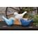 Light Blue Carved Bird Sitter - 3.5"H