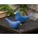 Dark Blue Carved Bird Sitter - 3.5"H