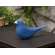 Dark Blue Carved Bird Sitter - 3.5"H