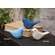 Light Blue Carved Bird Sitter - 2.75"H