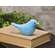 Light Blue Carved Bird Sitter - 2.75"H