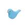 Light Blue Carved Bird Sitter - 2.75"H