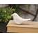 White Carved Bird Sitter - 2.75"H