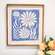 Blue Flower on Natural Background Frayed Edge Print 18in. X 16in.
