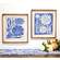 Natural Flower on Blue Background Frayed Edge Print 18in. X 16in.