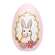 Hand Painted Bunny Portait Wooden Easter Egg