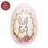 Hand Painted Bunny Portait Wooden Easter Egg
