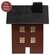 Primitive Wooden Red Saltbox Sitter - 7"H