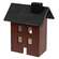 Primitive Wooden Red Saltbox Sitter - 7"H