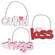 3 Set - Cupid, Hugs, Kiss Cutout Word Ornaments