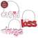 3 Set - Cupid, Hugs, Kiss Cutout Word Ornaments
