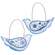 Blue & White Floral Bird Ornament - 2 Asstd.