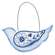 Blue & White Floral Bird Ornament - 2 Asstd.