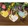 Vintage Floral Friendship Wooden Heart Ornament - 3 Asstd.