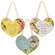 Vintage Floral Friendship Wooden Heart Ornament - 3 Asstd.