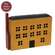 Distressed Yellow Saltbox with Chimney Block, #39123