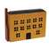Distressed Yellow Saltbox with Chimney Block, #39123