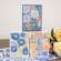 Blue Floral 4.5in x 6in. Blocks 3 Asstd