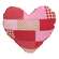 Vintage Patchwork Heart Pillow - 10"H