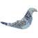 Indigo Bloom Patchwork Bird - 7"H