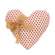 White with Red Hearts and Tied Bow Pillow