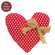 Red with White Hearts and Tied Bow Pillow