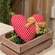 Red with White Hearts and Tied Bow Pillow