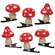 6 Set - White Dotted Red Top Mushroom Clip Ornaments