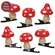 6 Set - White Dotted Red Top Mushroom Clip Ornaments
