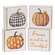 Pause and Be Thankful Patchwork Pumpkin 2" Square Block - 4 Asstd.