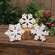 3 Set - Rustic Whitewashed Wooden Snowflake Sitters