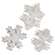 3 Set - Rustic Whitewashed Wooden Snowflake Sitters