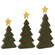 6 pc Set - Chunky Wooden Christmas Trees With Stars & Velvet Garland