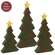 6 pc Set - Chunky Wooden Christmas Trees With Stars & Velvet Garland