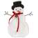Rustic Wood Snowman Sitter With Red Velvet Scarf